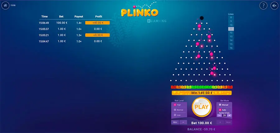 Plinko in action